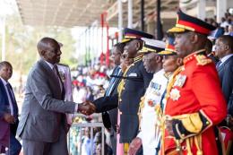 President William Ruto in Kwale County for Mashujaa Day feet.